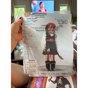 California Costumes Precious Little Pirate Girls Costume sz Toddler 4-6 EUC